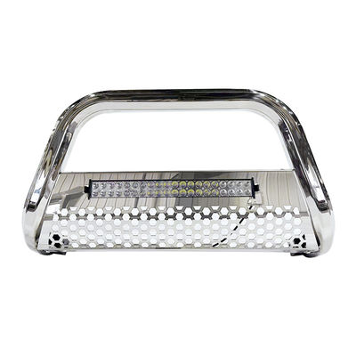 Parachoques delantero de acero inoxidable para camioneta Dongsui 4x4, barra protectora con luces de tira para Hilux Ranger D-max