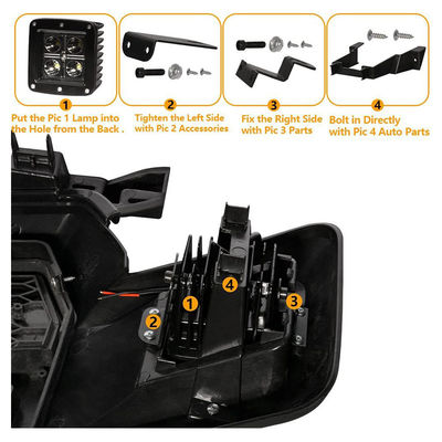 Grill delantero negro para vehículos Toyota Hilux Revo 2015-2018
