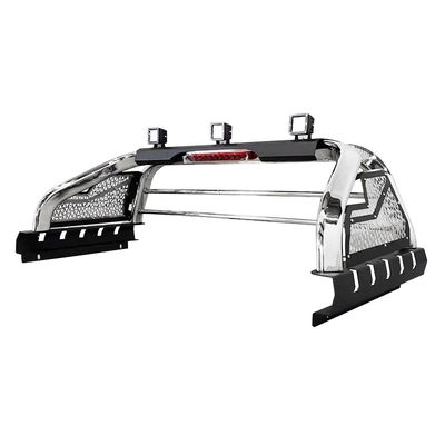 Accesorios para coche con barra antivuelco deportiva de acero inoxidable personalizados todoterreno con luces LED para Hilux Revo