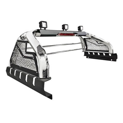 Accesorios para coche con barra antivuelco deportiva de acero inoxidable personalizados todoterreno con luces LED para Hilux Revo