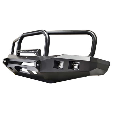 Off Road Car Accessories Black Steel Front Bumper Bull Bar With Strip Lights For Toyota LC100