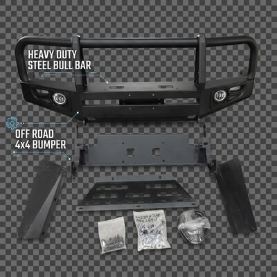Accesorios para automóviles de acero negro 4x4 todoterreno Parachoques delantero Bull Bar para Toyota Hiace