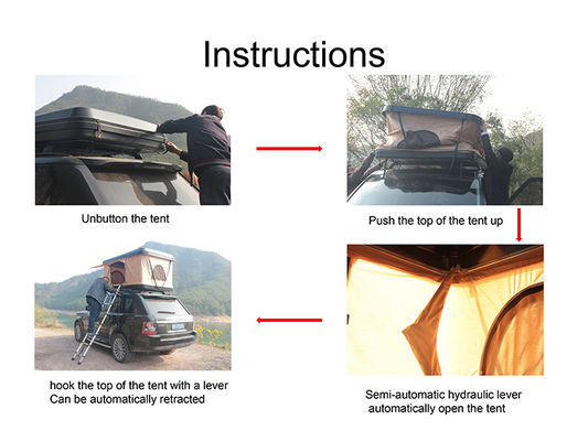 Coche duro plástico de Shell Roof Top Tents For del ABS negro del campista al aire libre de la fuente 2020 de la fábrica que acampa