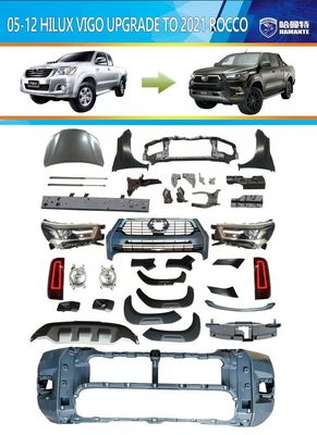 Mejora de Front Rear Bumper Car Body Kit For Toyota Hilux Vigo 05-14 a Rocco 2021