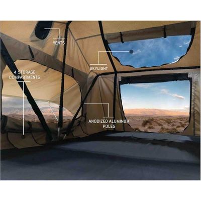 coche Shell Rooftop Roof Top Tent suave de Suv del viaje de aluminio impermeable de la tela que acampa 4x4 con el tragaluz