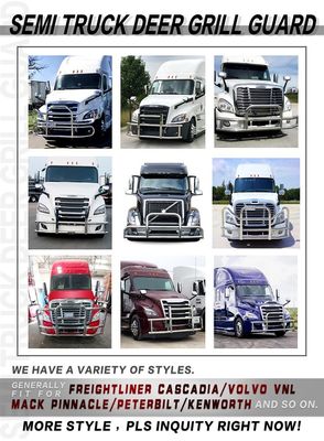 Dongsui Fabrica clásico duro de la fábrica de América del Norte precio original nuevo estilo Semi Truck Bumper Deer Guards Para Freightliner Cascadia For Volvo Internacional Prostar Kenworth Peterbilt Mack Pinnacle